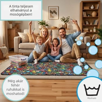 Gyerekek grafiti és karikatúra takaró - Oxford szövet, báránygyapjú, mosható, testre szabható