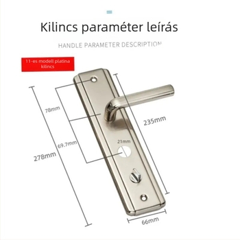 Panpan Spring anti‑lopt ajtózár csere, típus 11, platina kilincs, 235 mm, kettős gyorsaságú, egykaros