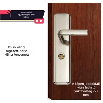 Panpan Spring anti‑lopt ajtózár csere, típus 11, platina kilincs, 235 mm, kettős gyorsaságú, egykaros