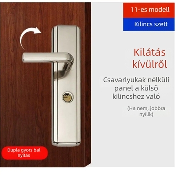 Panpan Spring anti‑lopt ajtózár csere, típus 11, platina kilincs, 235 mm, kettős gyorsaságú, egykaros