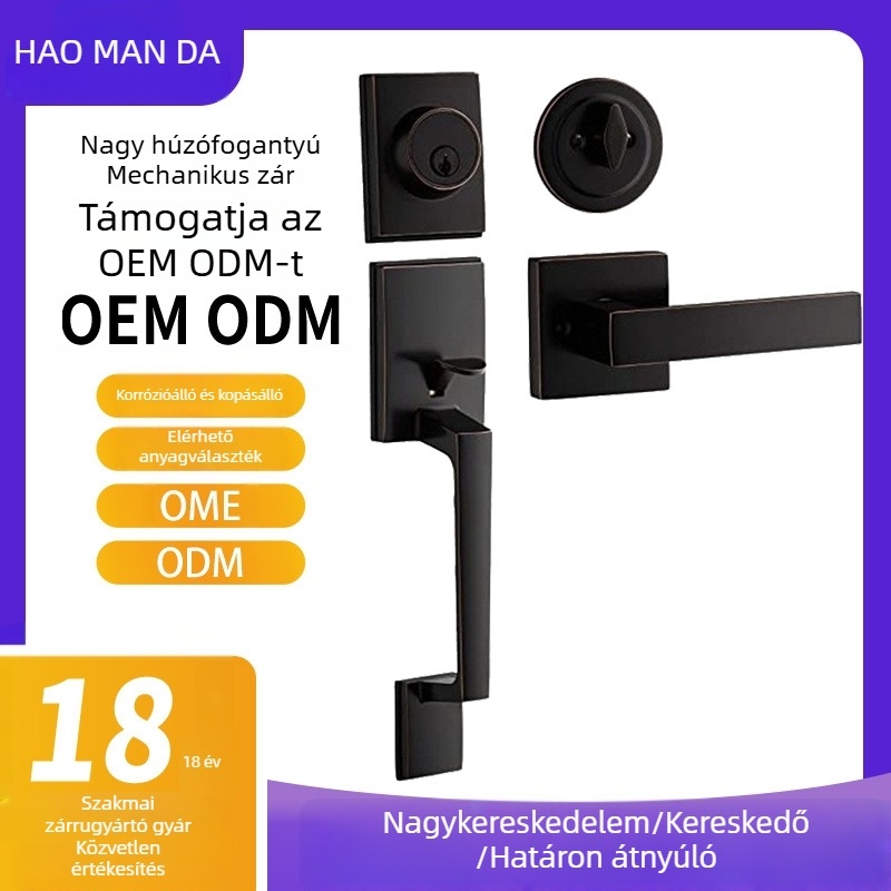 HMD mechanikus beltéri ajtózár cinkötvözetből, modern minimalist stílusú, szoba/hálószoba/lakás számára (Model HMD)