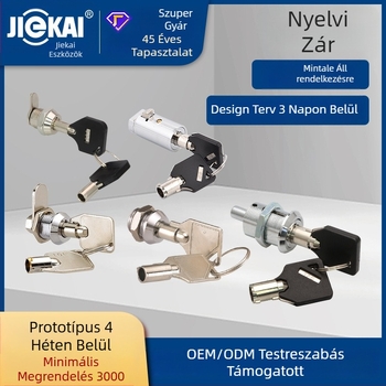 Cinkötvözetből készült mechanikus zár, forgó nyelvű zár kapuszár és postaláda számára, fényes krómozott felület, RoHS-kompatibilis, modellek JK301/306/311/312/313/315/520/523/525/535