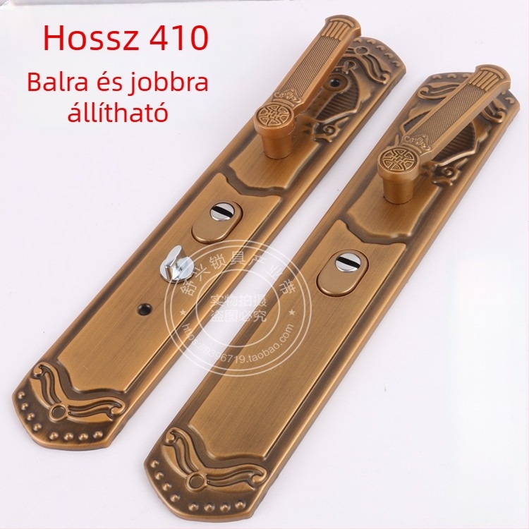 Mórtíz zár ajtópanellel dupla ajtóhoz, balra–jobb állítható furatköz 235 mm, vasból, modern dizájn
