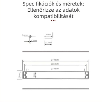 Zárszerkezet oldalsó csík adapterrel 24–30 vezető egységgel – rozsdamentes acél, háztartási használat, modern minimalista stílus