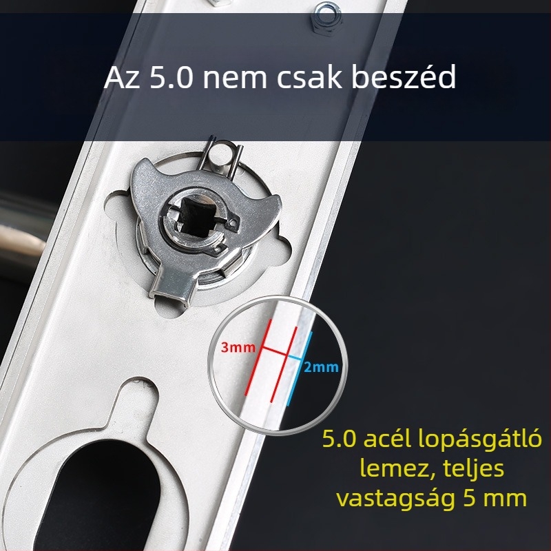 304 rozsdamentes acél ajtókilincs zárhoz, univerzális panel, megerősített kialakítás, klasszikus stílusú faajtókhoz