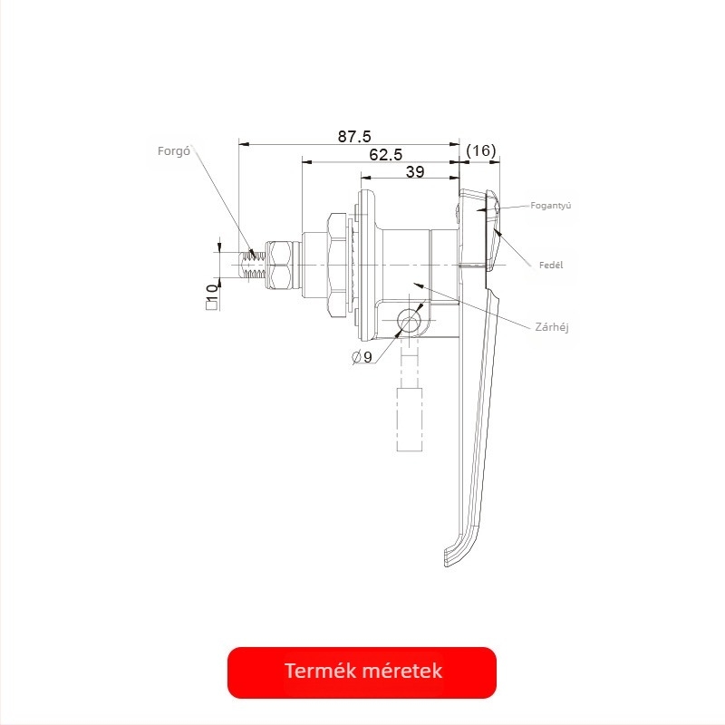Yeeka ipari szekrényzár kontúr hengerrrel, modell 1316-xx-30, cink ötvözet, alkalmas ipari szekrényekhez és kapcsolótáblákhoz, modern minimál stílus