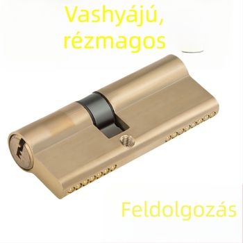AB zárbetét vas fogantyúval és rézmaggal, kétoldalas ajtózár vas fogantyúval, hagyományos tiszta rézből készült kivitel, nyolc kulcs
