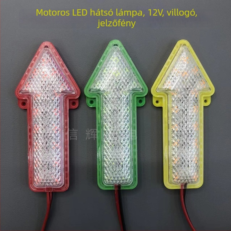 Nyíl alakú LED irányjelző lámpa motorkerékpárhoz, 12V, 5W, 4300K, általános kompatibilitás