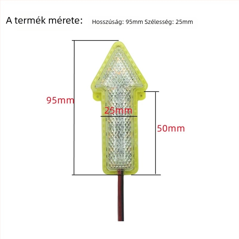 Nyíl alakú LED irányjelző lámpa motorkerékpárhoz, 12V, 5W, 4300K, általános kompatibilitás