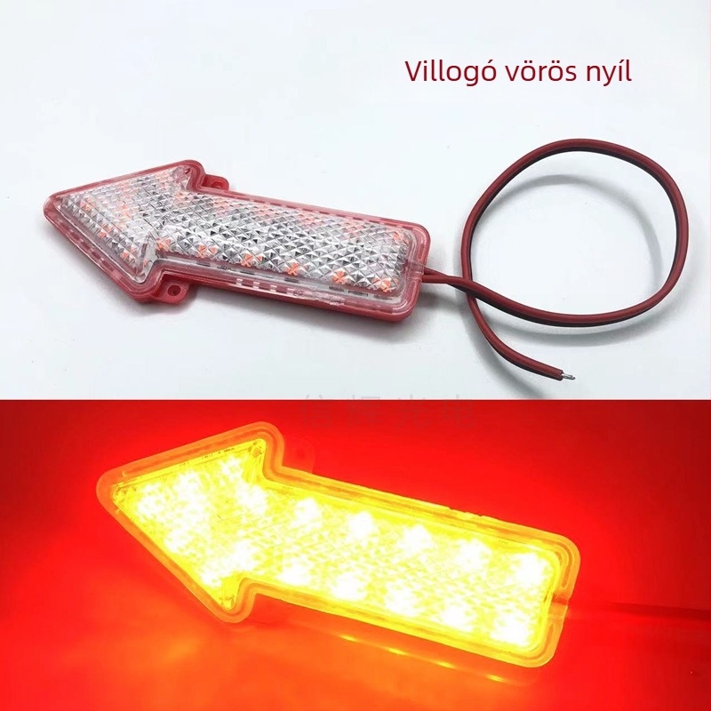 Nyíl alakú LED irányjelző lámpa motorkerékpárhoz, 12V, 5W, 4300K, általános kompatibilitás