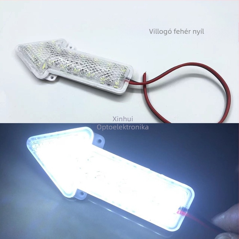 Nyíl alakú LED irányjelző lámpa motorkerékpárhoz, 12V, 5W, 4300K, általános kompatibilitás