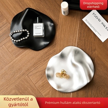 Hullámformájú ékszertál — fénykép rekvizit, bemutató tál, luxus dekoratív tárgy (Light and Shadow Stars)