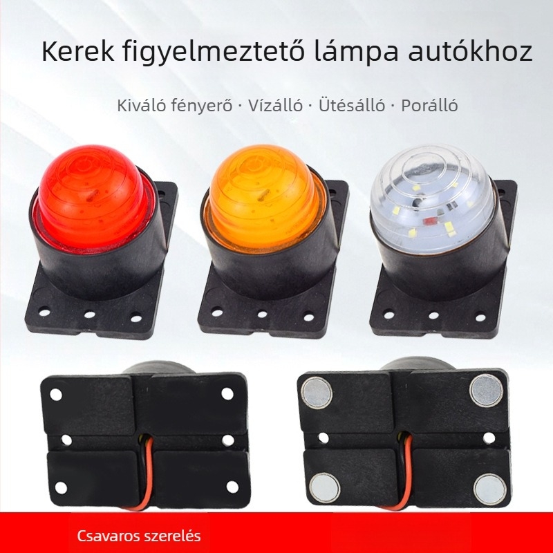 24V LED négyszögletű jelzőfény teherautóhoz és furgonhoz, modell SGD-24, 3W, nagy fényerő