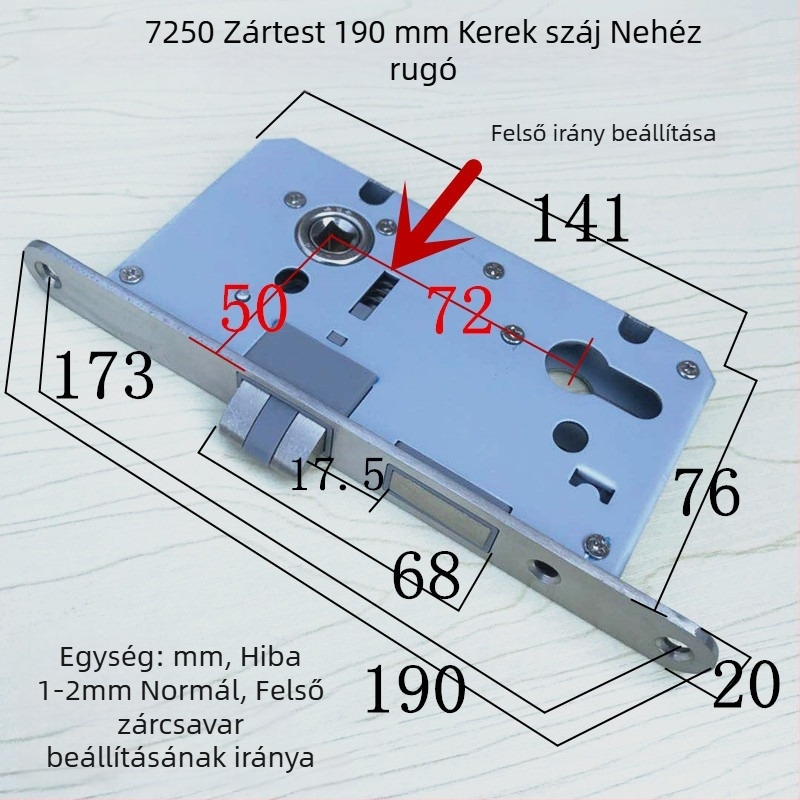 7250 Zártest faajtókhoz – Beltéri használatra, hálószobához, elválasztott átjáró, luxus dupla nyitású mechanikus kilinccsel