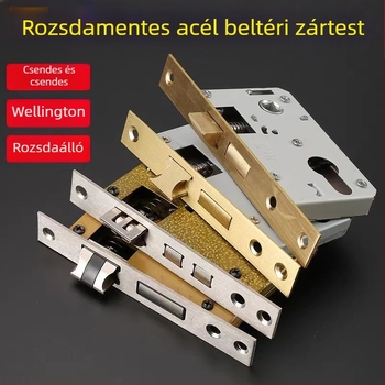 Fa beltéri ajtó zártest, rozsdamentes acél, modell 8-967, modern egyszerű stílus