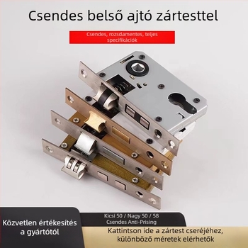 Fa beltéri ajtó zártest, rozsdamentes acél, modell 8-967, modern egyszerű stílus