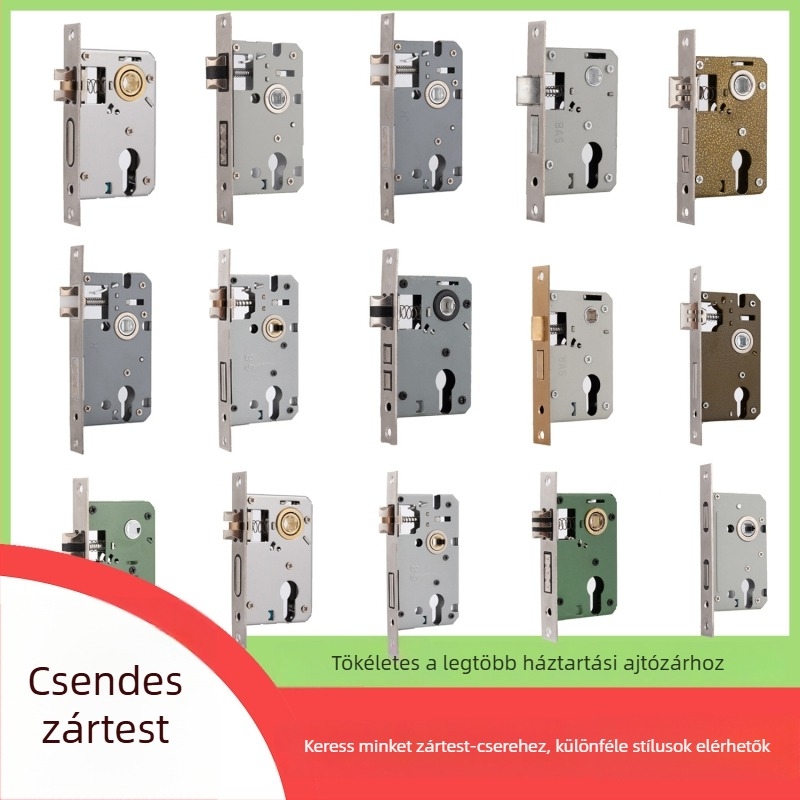 Fa beltéri ajtó zártest, rozsdamentes acél, modell 8-967, modern egyszerű stílus