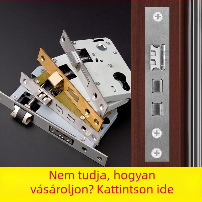 Fa beltéri ajtó zártest, rozsdamentes acél, modell 8-967, modern egyszerű stílus