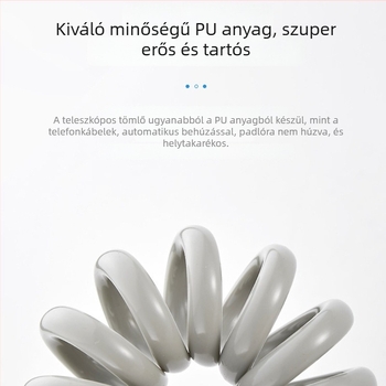 Telekopírozó vízcső rugós kialakítással — zuhanyfej és WC-tisztító spric, modell DHG-01, PU anyag, névleges nyomás 1, működési hőmérséklet 0–80 °C, szerelés csavarás