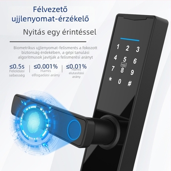 ONLENSE 2308A Okos zár a fa ajtókhoz hálószobai ajtókhoz parolával, ujjlenyomattal, kártyával és távoli feloldással (Tuya-kompatibilis)
