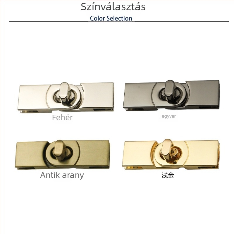 Táskákhoz való tekerőzár, 16 mm külső átmérő, fém alkatrészek táskákhoz, dekoratív zár