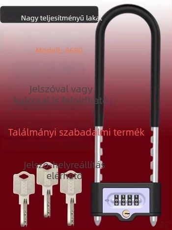 Üvegajtókhoz és kétszárnyú ajtókhoz U-alakú jelszavas lakat