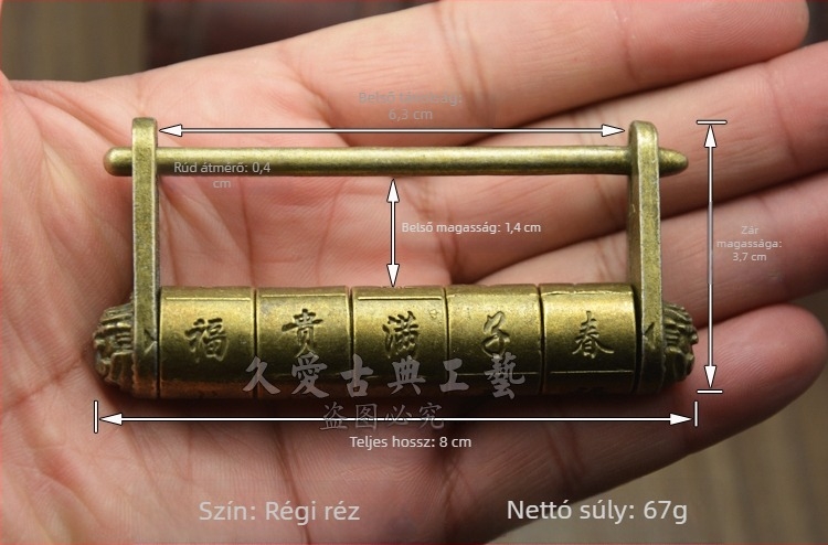 Vízszintes kombinációs lakat rozsdamentes acélból