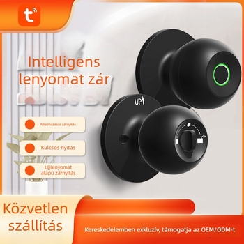 Okos zár ujjlenyomat-olvasóval ajtókhoz, modell K10, 20 ujjlenyomat tárolás, több mint 100000 nyitás, olvasási idő <0,5 s, hamis felismerés <0,001%