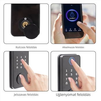 AF05 Okos Bluetooth-zár ujjlenyomat, jelszó és kulcs funkciókkal — feloldás mobilalkalmazáson keresztül, automatikus zárás kollégiumi ajtókhoz