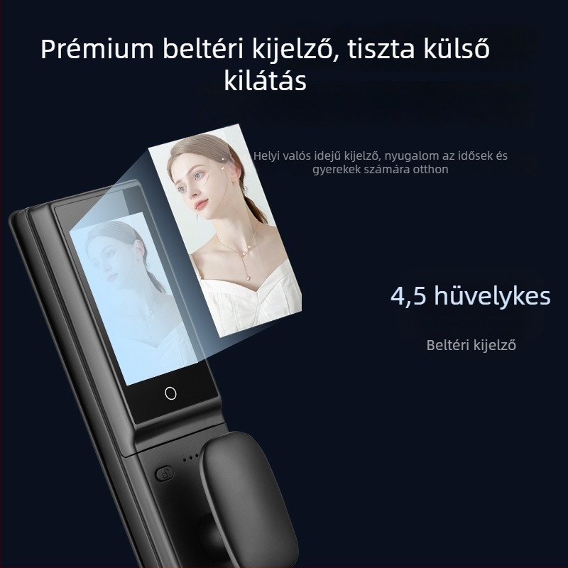 S958max okos ajtózár ujjlenyomat-olvasóval, arcfelismeréssel, videó interkommal, jelszóval és távoli nyitással mobilon