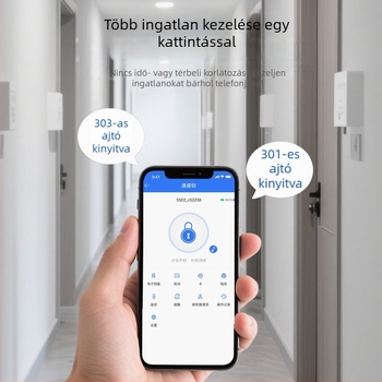 Szállodai ajtókhoz tervezett intelligens jelszavas zár, nehéz acél elektronikus IC-kártyás zár, napi bérletre szánt fa ajtó Bluetooth távoli kezeléssel