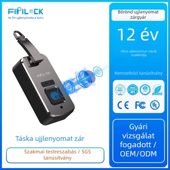 Beépített poggyász ujjlenyomat-zár – Fipilock, 10 ujjlenyomat tárolás, 2000+ nyitás, <0,5 s beolvasás, -20°C-tól 55°C-ig, DC tápegység