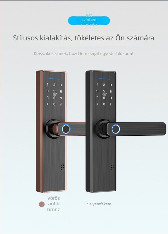 Belső fa ajtókhoz való okos zár ujjlenyomat-olvasóval, Wi‑Fi és Bluetooth, iroda és hálószoba számára