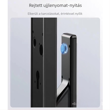 Okos ajtózár arcfelismeréssel és ujjlenyomattal, látónyílás és interkom (100 ujjlenyomat-tárolás • >3 000 000 nyitás • <0,3 s szkennelés • <0,00001 hamis felismerés • -10…65°C)
