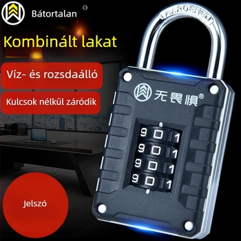 No Fear nagy méretű kombinációs lakat, lopás elleni, vízálló és rozsdamentes, kültéri ajtókhoz és szabadtéri edzőtermi felszereléshez