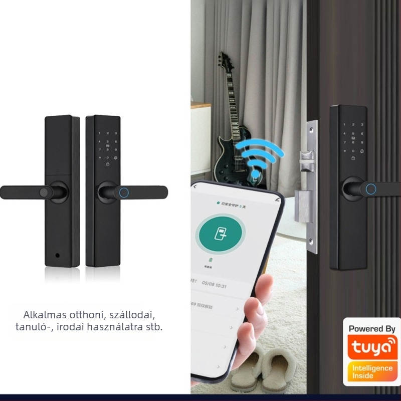 Saint Germain OS731 WiFi okos ajtózár belső fa ajtókhoz ujjlenyomat és elektronikus jelszóval – Lakás és iroda használatra