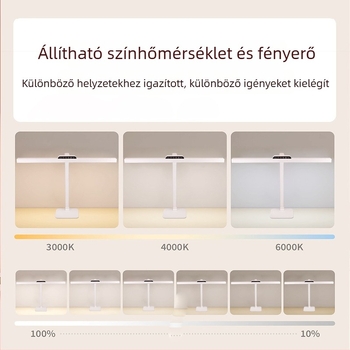 Tanuláshoz tervezett asztali lámpa szemvédő és visszaverődés elleni, teljes spektrumú fény diákok és gyerekek számára, fém árnyékoló, érintéses kapcsoló