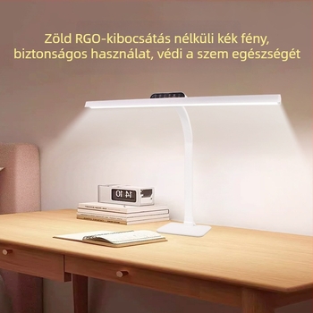 Tanuláshoz tervezett asztali lámpa szemvédő és visszaverődés elleni, teljes spektrumú fény diákok és gyerekek számára, fém árnyékoló, érintéses kapcsoló