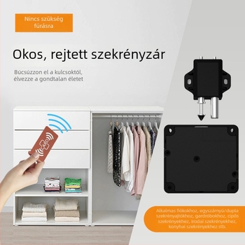 Intelligens szekrényzár ujjlenyomat, jelszó, Bluetooth és RFID technológiával, fúrás nélkül, otthoni használatra.