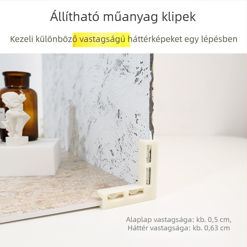 Műanyag függőleges csat a háttérpanelhez és cementlaphoz, állítható 4–7 mm, Jingping