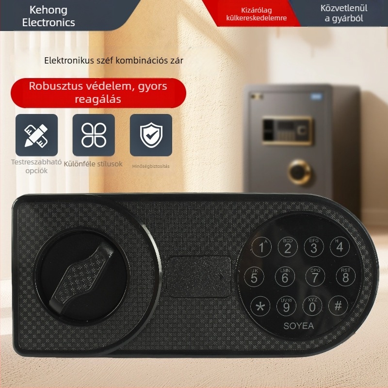 Otthoni és üzleti használatra testreszabható széf elektronikus jelszavas zárakkal, lopás elleni riasztás és biometrikus ujjlenyomat-zárral