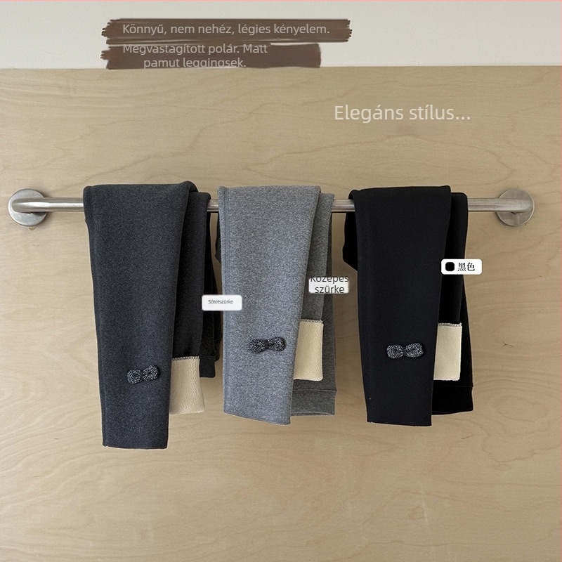 Lányoknak tervezett téli vastag leggings, koreai stílusú magas derekú, pamut fleece