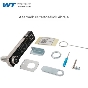 Fitneszterembe szánt elektronikus ujjlenyomat- és jelszavas zár, modell S-2010B-SFA1; anyag: műanyag/ABS/cinkötvözet; stílus: modern minimál.