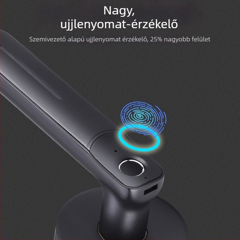 Kör alakú okos ajtózár ujjlenyomat olvasóval — otthoni használatra, modern minimalista stílus, szkennelési idő <20, élettartam 200