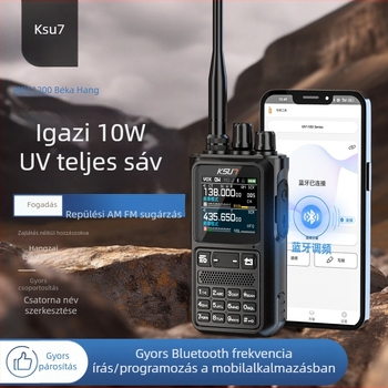 Kézi interkom rádiótelefon kültéri területbiztonságra, 5-10 km hatótávolság, 10W kimenet, 16 csatorna, 4000 mAh akkumulátor, kijelző UV110D