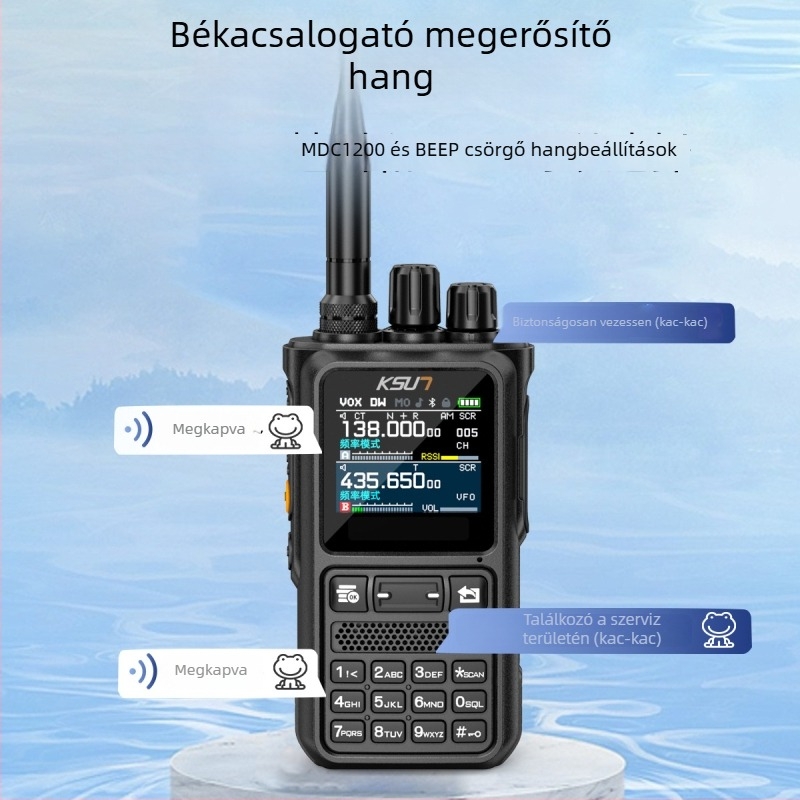 Kézi interkom rádiótelefon kültéri területbiztonságra, 5-10 km hatótávolság, 10W kimenet, 16 csatorna, 4000 mAh akkumulátor, kijelző UV110D
