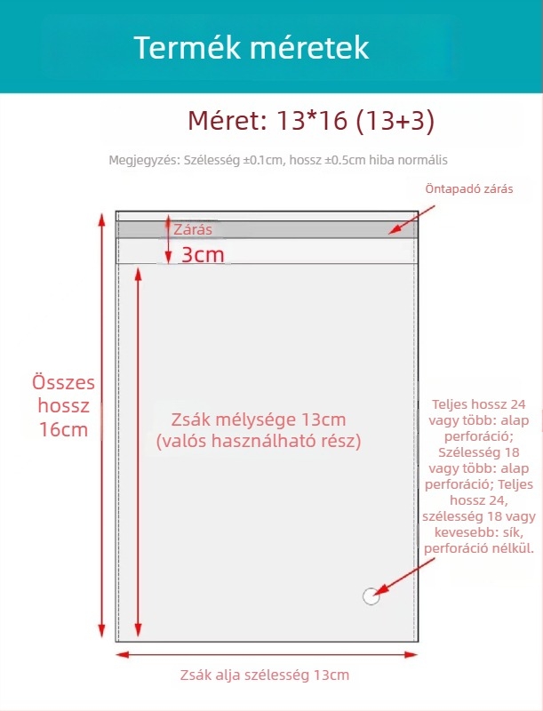OPP öntapadós tasak, átlátszó, vastagított kivitel, nyomtatott logóval, műanyag csomagoló tasak ékszerek, ruházat és maszkok számára
