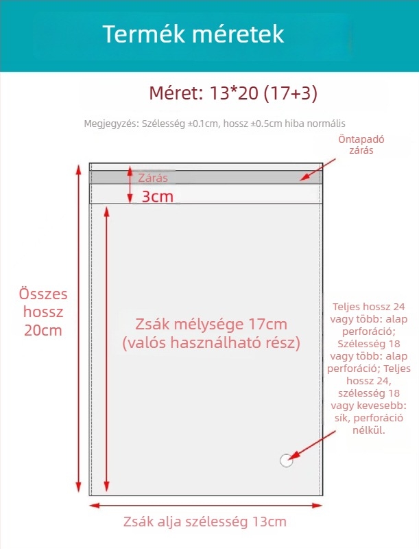 OPP öntapadós tasak, átlátszó, vastagított kivitel, nyomtatott logóval, műanyag csomagoló tasak ékszerek, ruházat és maszkok számára
