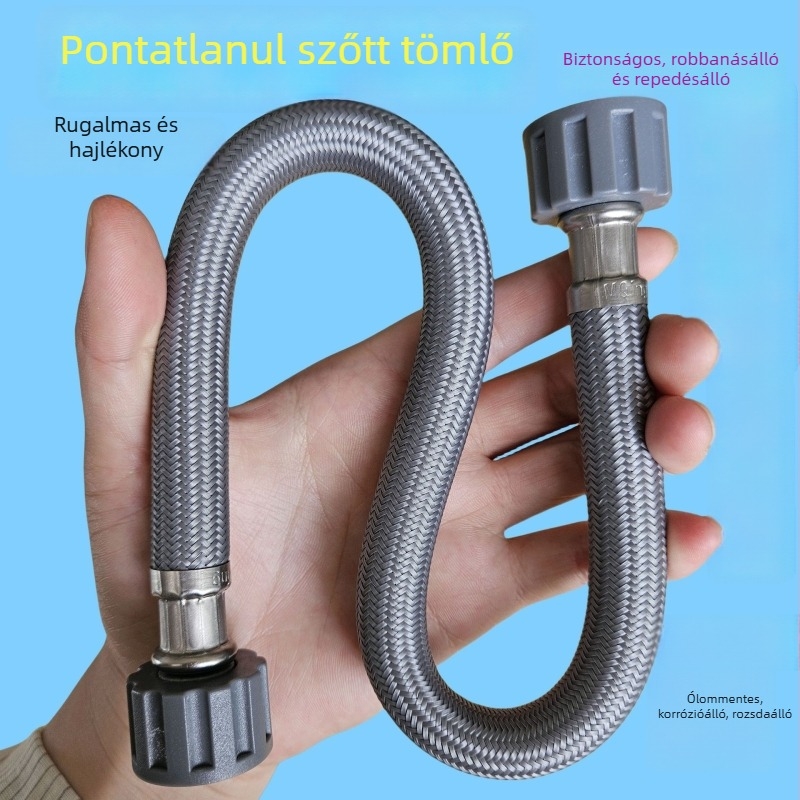 WC vízellátó tömlő és vízmelegítő bemeneti/kimeneti cső, forró és hideg víz, magas hőmérséklet-állóság, robbanásbiztos, PE anyag, Modell 1