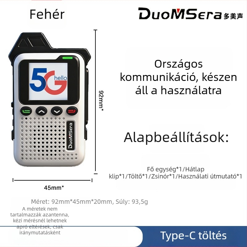TG-16 hordozható interkom, 5G Mini, 16 csatorna, 50 km feletti hatótáv, Pozicionálás, 6800mAh akkumulátor